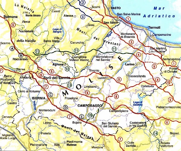 Forli del Sannio: mappa dei tratturi molisani